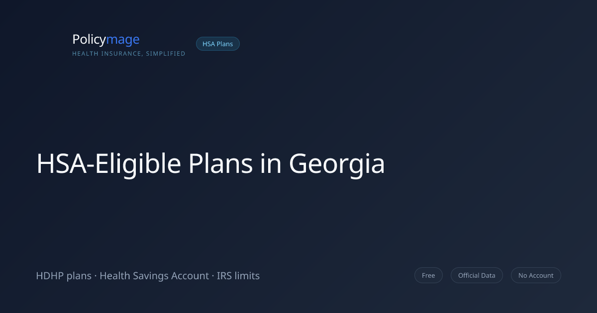 HSA-Eligible Health Insurance Plans in Georgia (GA) — 2026 | Policymage
